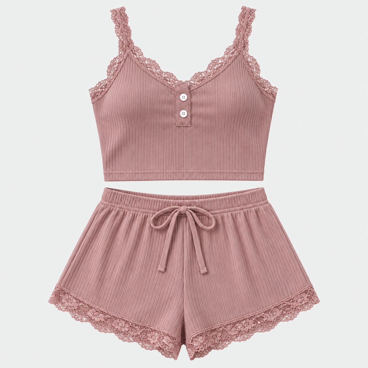 Conjunto Mimo de morley con encaje · Top y short