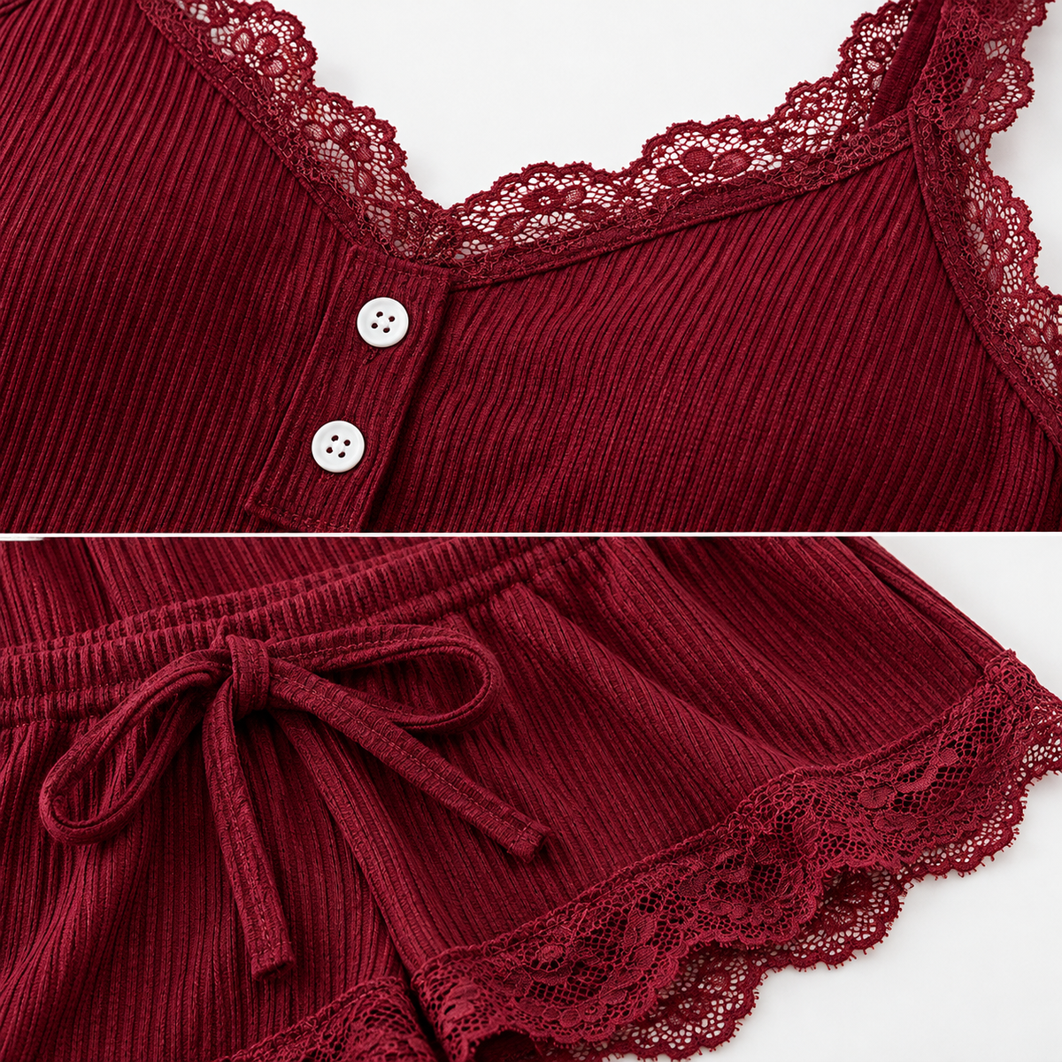 Conjunto Mimo de morley con encaje · Top y short
