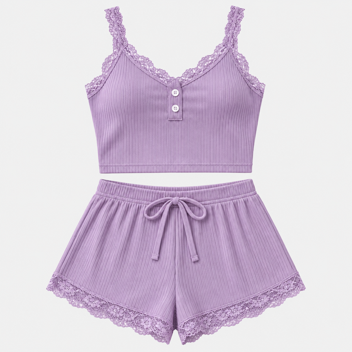 Conjunto Mimo de morley con encaje · Top y short